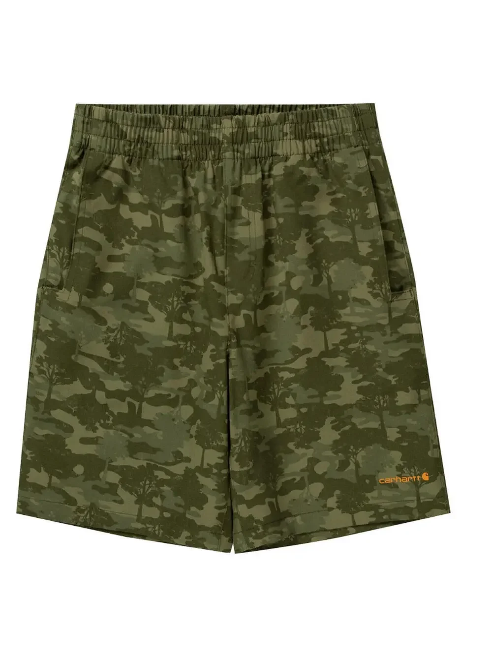 (C99) Carhartt Youth Boys' Rugged Flex Ripstop Work Shorts Camo Brown Large